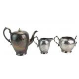 William Hunter 1842 Sterling Teapot Set of Three