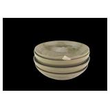 Four Chinese Celadon Bowls with Leaf Design