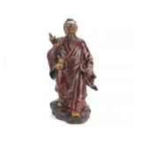 Chinese Glazed Scholar Figure Porcelain Sculpture