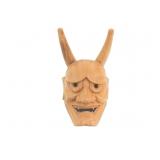 Japanese Hand Carved Wooden Mask