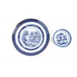 Two Chinese Export Blue & White Dishes