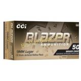 BLAZER BRASS 9MM 115GR JHP - 250 Rounds