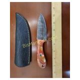 Hand Forged Damascus Steel Knife w/ Sheath
