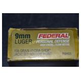 Federal Personal Defense Ammo 9mm - 20 Rounds