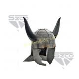 VIKING HELMET WITH LEATHER WRAPPED HORNS
