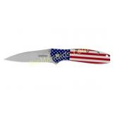 KERSHAW LEEK 3' USA FLAG/SLV