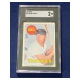 $$$ 1969 Topps Mickey Mantle SGC 2