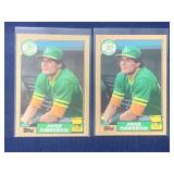 (2) 1987 Topps Jose Canseco Rookie Cup