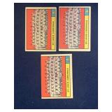 (3) 1961 Topps St Louis Cards Team