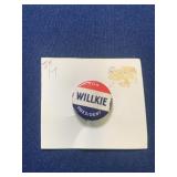 RARE Vtg Wilkie For President Political Pin
