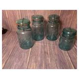 (5) Vtg BALL Ideal Asst Blue Cannister Jars