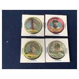 (4) Vtg Topps Coins Puckett, Henderson, Clark