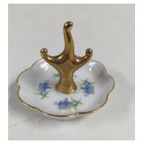 Vintage Lard Akron Floral and Gold Accents