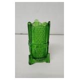 Vitnage Emerald green glass toothbrush holder.