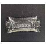 Vintage Clear Glass Ribbed and Hobnail Butter