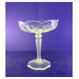 Vintage UV 365 NM Reactive Glass Pressed Pedestal