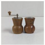 Vintage Italian Wood Pepper Grinder and Salt