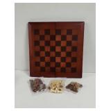 Chess & Checkers Wood Tournament size board in