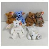 Vintage TY Beanie Babies with tags , 6 Total.