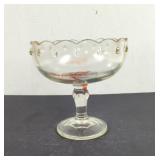 Vintage Indiana Glass Scalloped Teardrop Pedestal