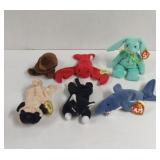 Vintage TY animal beanie babies, all have tags