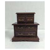 Vintage wooden Jewelry Music Box with Mirror