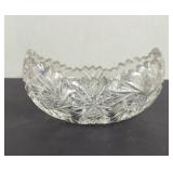 Vintage Saw Tooth Rim Crystal Starburst Bowl