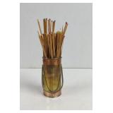 Brass Match Holder with Striker and Matches