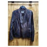 Maurice Brown distressed faux leather jacket sz