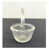 Vintage Clear Glass Small Basket