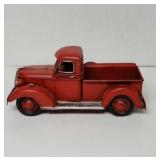 Red metal truck planter