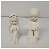 Vintage white with gold tone Porcelain figurine
