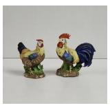 Vintage Hen and Rooster figurine ceramic