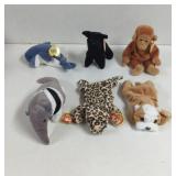 Vintage TY Animal Beanie Babies with tags , 6