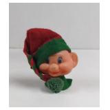 Vintage Plastic Elf Head Kitchen Magnet