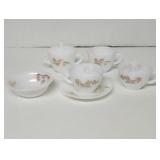 Vintage Federal Milk glass with gold wheat print