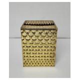 Vintage Stylebuilt gold metal square tissue box