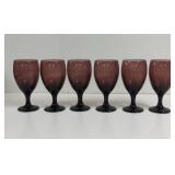 Vintage Libbey Amethyst Glass Wine Glasses 6