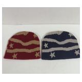 Red and Blue Americana Beanie Hats