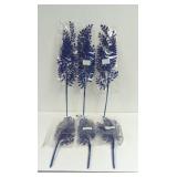 New Artificial Blue Fronds Glitter Leaf Picks