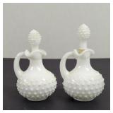 Vintage Avon Milk Glass Hobnail Cruets