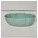 Vintage Ceramic oval planter light green