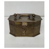 Vintage Brass Trinket treasure box with handle