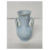 Vintage Shawnee light blue bud vase raised floral