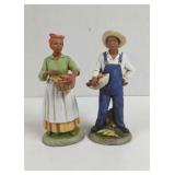Vintage Homco African American Farmer Couple