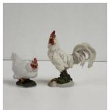 Hen and Rooster figurines polyresin