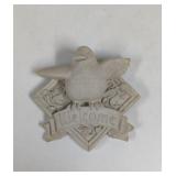 1992 Carruth Bisque Bird Welcome Wall Hanging