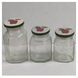Vintage Apple Lid Farmhouse Glass Canisters