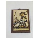 Vintage Hummel The Little Goose Girl Wall Plaque