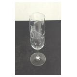 Vintage Lynn Chase Etched Cheetah Stemed Glass